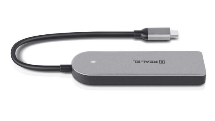 USB-хаб REAL-EL CQ-415 USB Type-C 4-в-1