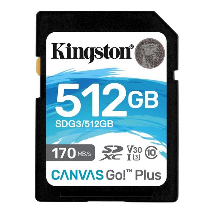 Карта пам`ятi SDXC 512GB UHS-I/U3 Class 10 Kingston Canvas Go! Plus R170/W90MB/s (SDG3/512GB)