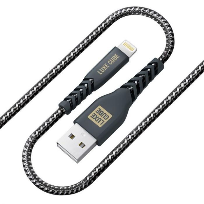 Кабель Luxe Cube Kevlar USB-Lightning, 1.2м, чорний (8886668686440) 