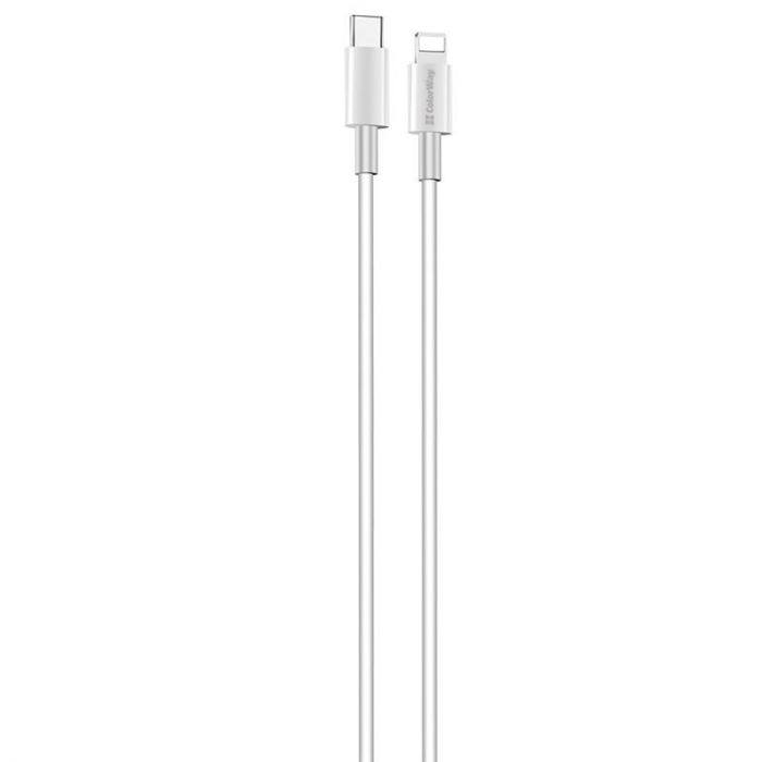 Кабель ColorWay USB Type-C - Lightning (M/M), 3.0 А, 1 м, White (CW-CBPDCL032-WH)