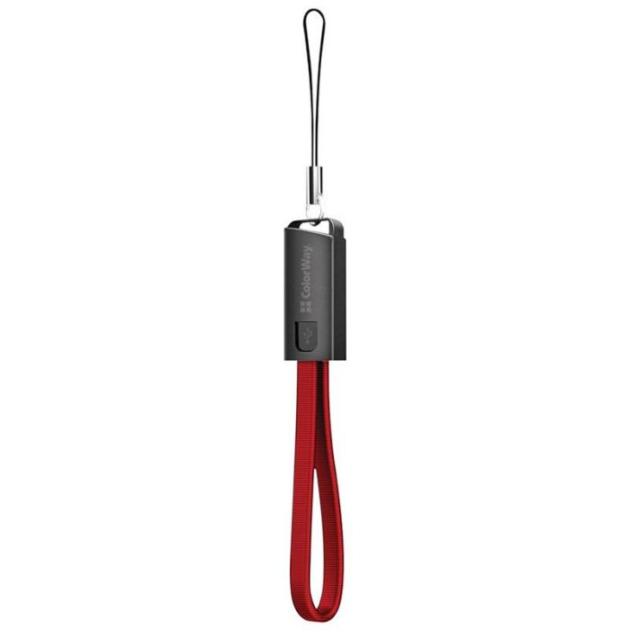 Кабель ColorWay USB - USB Type-C (M/M), 2.4 А, 0.22 м, Red (CW-CBUC023-RD)