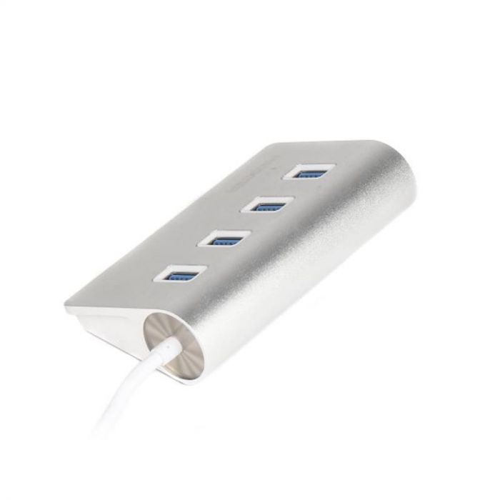 USB-хаб Maxxter 4 ports Silver (HU3A-4P-01)