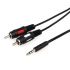 Аудіо-кабель Atcom (10707) mini-jack 3.5мм(M)-2xRCA-тюльпан(M) 1,8м пакет