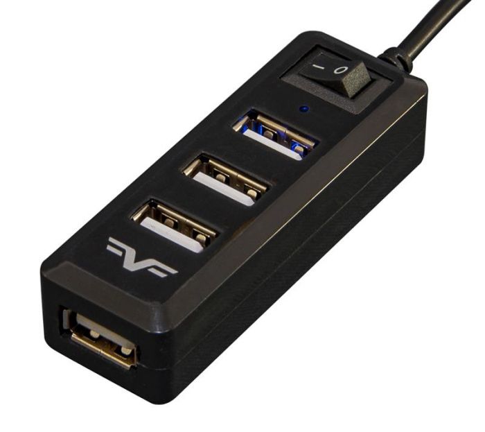 Концентратор USB 2.0 Frime 4хUSB2.0 Black (FH-20000)