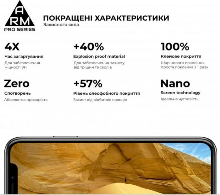 Захисне скло Armorstandart Pro для Nokia 1.4 Black, 0.33mm (ARM58167)