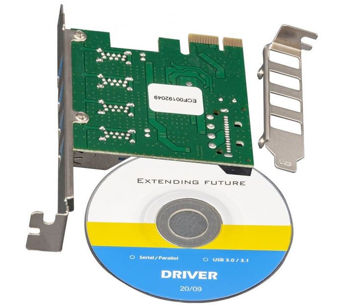 Контролер Frime VIA VL805 (ECF-PCIEtoUSB008.LP) PCI-E-4xUSB3.0