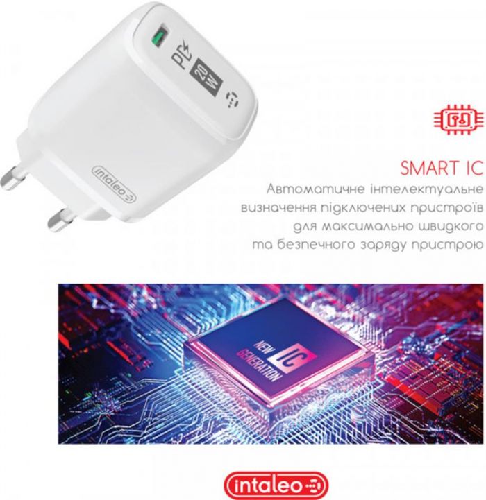 Мережевий зарядний пристрій Intaleo TCGQPD120L (1USBx3A) White (1283126510007) + кабель Lightning