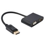 Адаптер Cablexpert DisplayPort - HDMI/VGA (M/F), 0.1 м, Black (A-DPM-HDMIFVGAF-01)