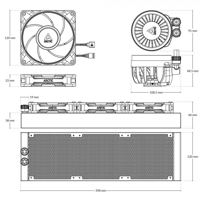 Система водяного охолодження Arctic Liquid Freezer III Pro 360 A-RGB Black (ACFRE00184A)
