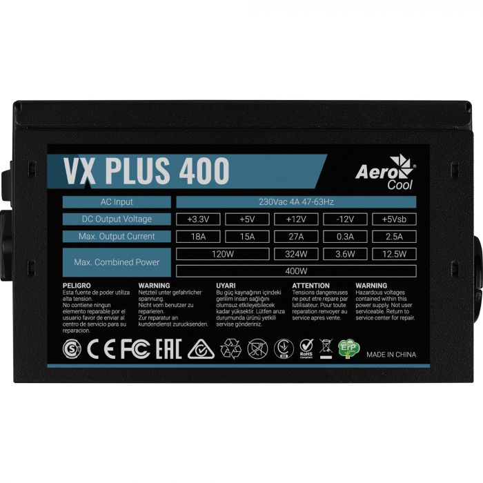 Блок живлення AeroCool VX Plus Stealth 400 (ACPN-VS40NEY.12) 400W