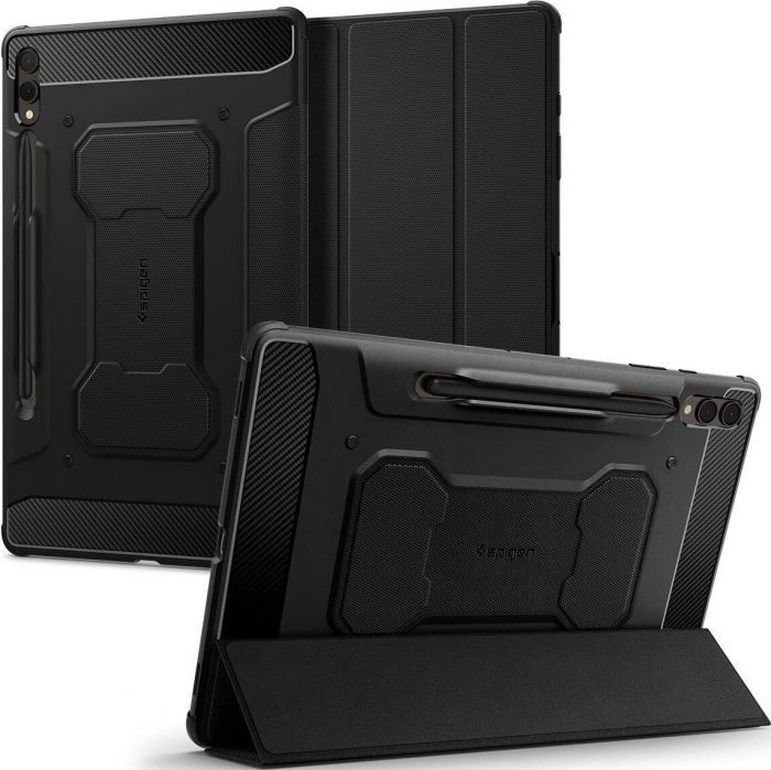 Чохол-книжка Spigen Rugged Armor Pro для Samsung Galaxy Tab S9+ 12.4 SM-X810/SM-X816 / Tab S10+ 12.4 SM-X820/SM-X826 Black (ACS06539)