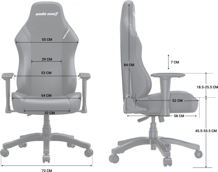 Крісло для геймерів Anda Seat Luna Size L Grey (AD18-44-G-F)