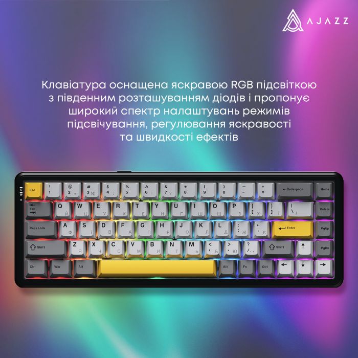 Клавіатура бездротова Ajazz AK680 Max (8+8K) Magnetic Switch Black (AK680-M-BGY-A)