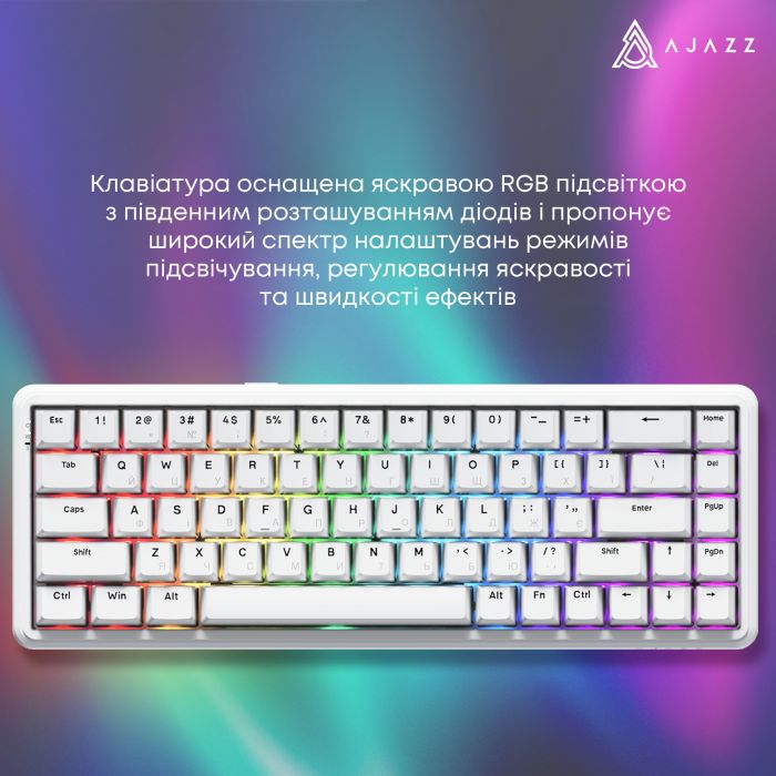 Клавіатура Ajazz AK680 Max Magnetic Switch White (AK680-WM-W-A)