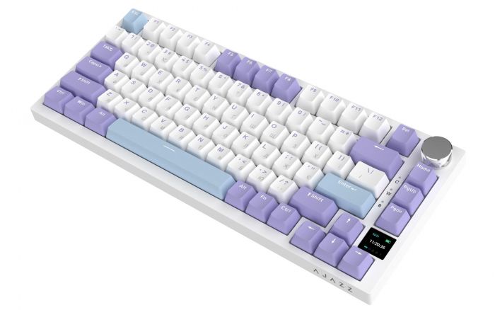 Клавіатура бездротова Ajazz AK820 Pro Flying Fish Switch Purple RGB With Screen (AK820PRO-FF-PWB)