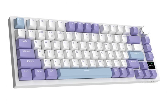 Клавіатура бездротова Ajazz AK820 Pro Flying Fish Switch Purple RGB With Screen (AK820PRO-FF-PWB)