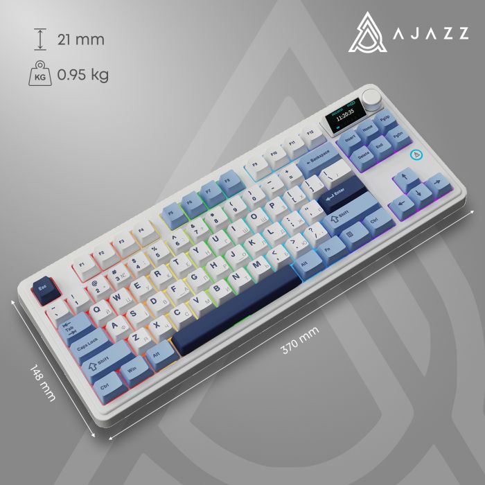 Клавіатура бездротова Ajazz AK870 Plus Murad Switch White (AK870-MU-BWD)