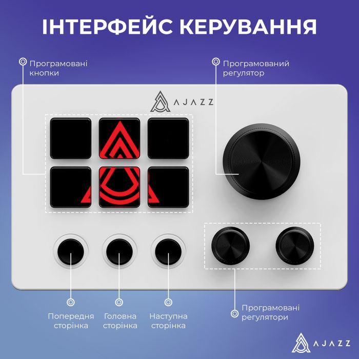 Контролер для стримінгу Ajazz AKP03E USB White