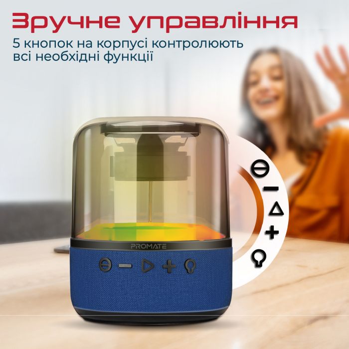 Акустична система Promate Glitz-L 10W Blue