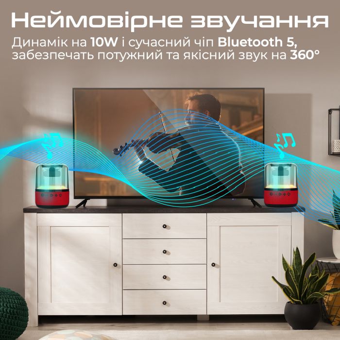 Акустична система Promate Glitz-L 10W Red