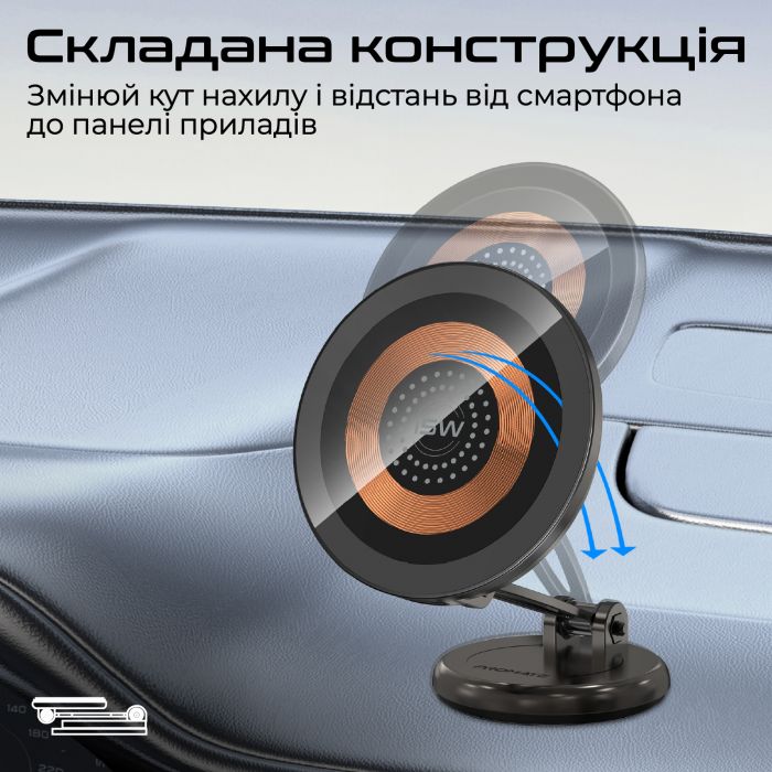 Бездротовий зарядний пристрій Promate Magnus2-Qi MagSafe Black