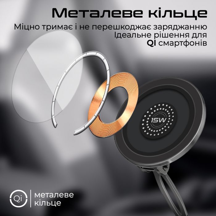 Бездротовий зарядний пристрій Promate Magnus2-Qi MagSafe Black