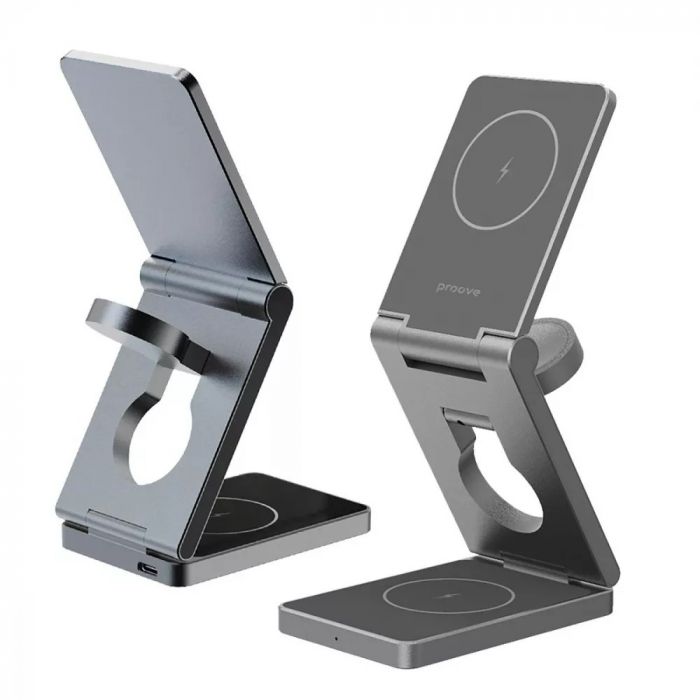 Бездротовий зарядний пристрій Proove Titan Volt 3in1 Gray (WSTV15000003)