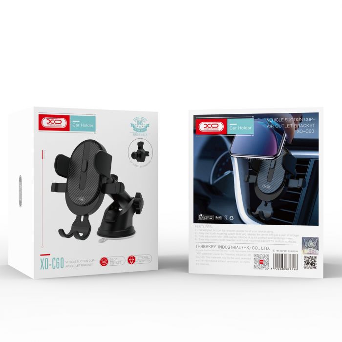 Тримач автомобільний XO C60 Black