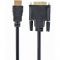 Кабель Cablexpert HDMI - DVI V 1.3 (M/M), двонаправлений, single-link, 18 + 1 pin, 3 м, Black (CC-HDMI-DVI-10)