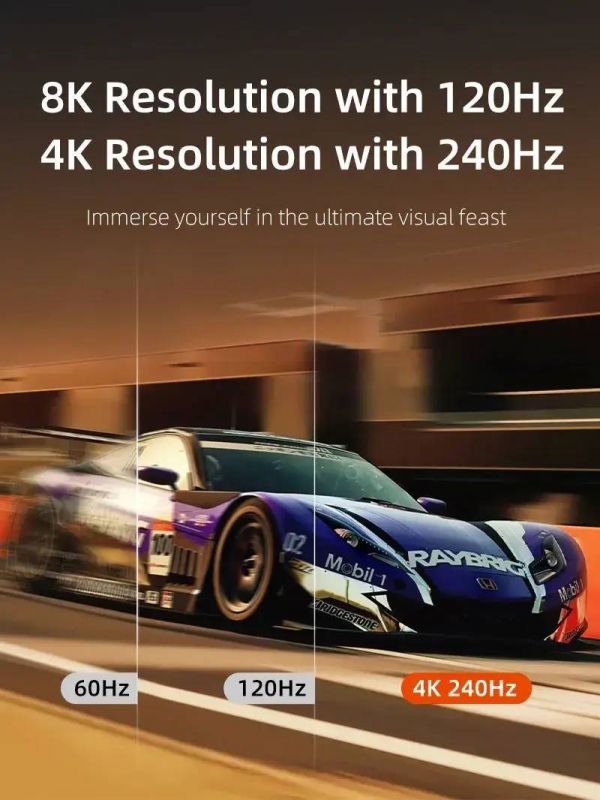 Кабель Cabletime DisplayPort - DisplayPort v2.1 (M/M), 16K, 1 м Black (CD13H)