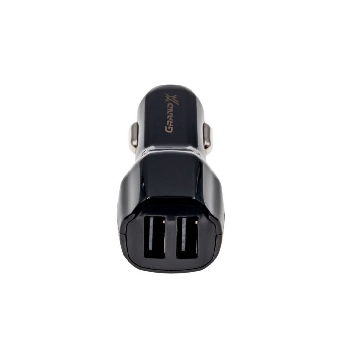 Автомобільний зарядний пристрій Grand-X (2USB 2.4A) Black (CH-26B)