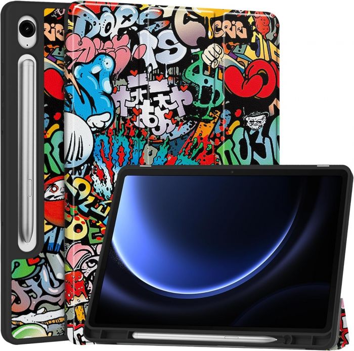 Чохол-книжка BeCover Flexible TPU Mate для Samsung Galaxy Tab S9 (SM-X710/SM-X716)/S9 FE (SM-X510/SM-X516B) Graffiti (712534)