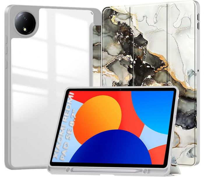 Чохол-книжка BeCover Soft Edge TPU для Xiaomi Redmi Pad SE 8.7 Gray Marble (712575)