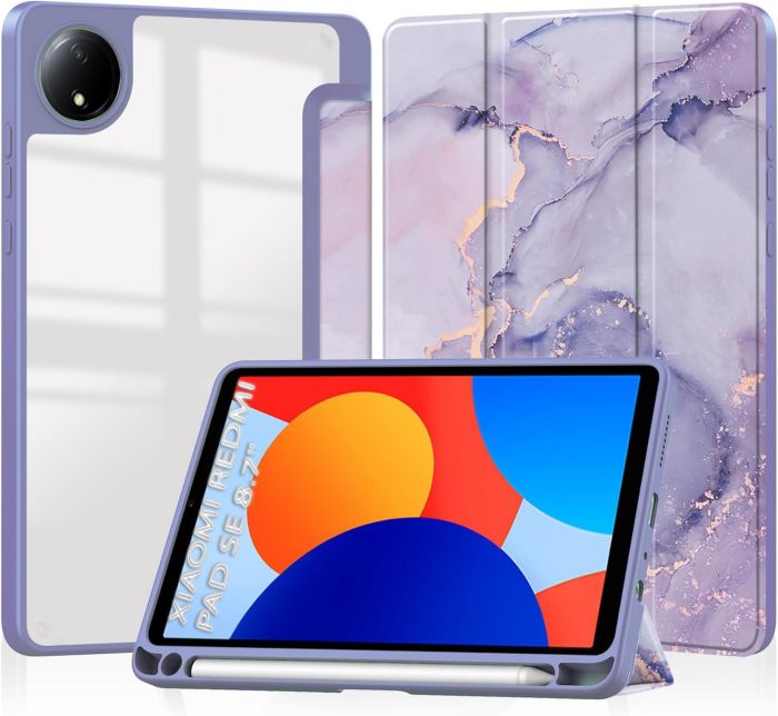 Чохол-книжка BeCover Soft Edge TPU для Xiaomi Redmi Pad SE 8.7 Purple Marble (712577)