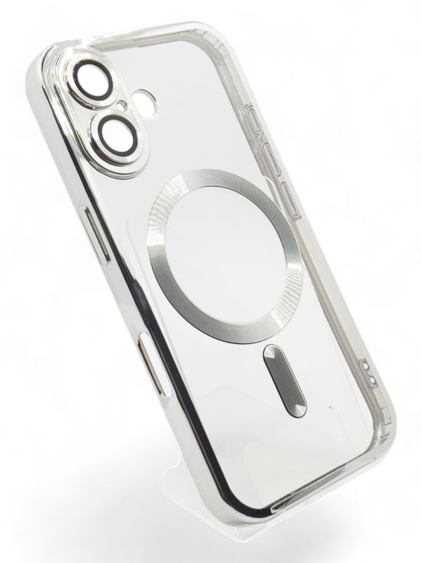 Чохол-накладка BeCover TPU Chrome Case MagSafe для Apple iPhone 16 Plus Silver (712078)