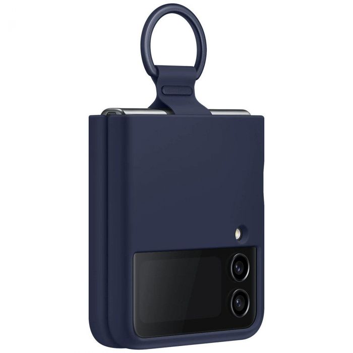 Чохол-накладка Samsung Silicone Cover with Ring для Samsung Galaxy Flip 4 SM-F721 Navy Blue (EF-PF721TNEGUA)