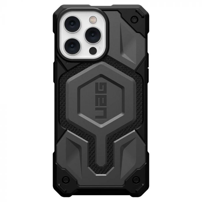 Чохол-накладка Urban Armor Gear Monarch Pro with MagSafe для Apple iPhone 14 Pro Max Kevlar Silver (114031113933)