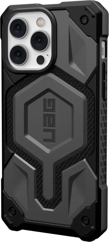 Чохол-накладка Urban Armor Gear Monarch Pro with MagSafe для Apple iPhone 14 Pro Max Kevlar Silver (114031113933)