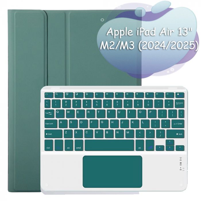 Чохол з бездротовою клавіатурою (TouchPad) BeCover для Apple iPad Air 13 (2024/2025) Dark Green (712603)