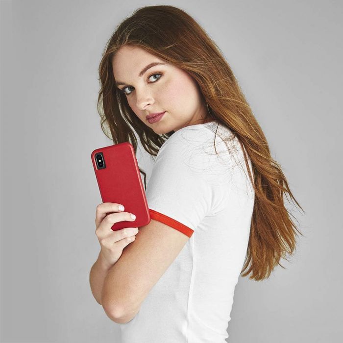 Чохол-накладка Case-Mate Barely There Leather для Apple iPhone X / iPhone XS Red (CM037748)