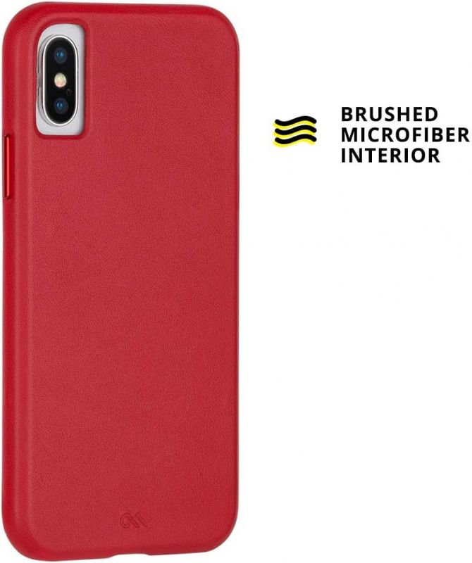 Чохол-накладка Case-Mate Barely There Leather для Apple iPhone X / iPhone XS Red (CM037748)