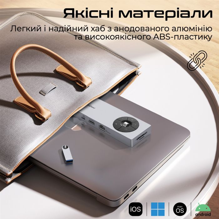 USB-хаб Promate ComandHub-Pro USB Type-C Grey 