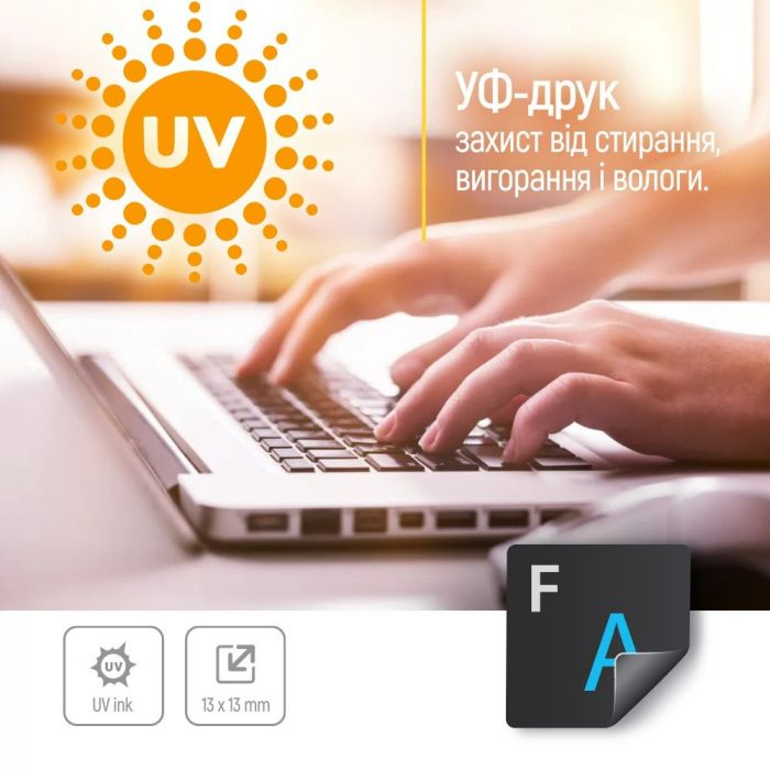 Наліпки на клавіатуру СolorWaу непрозора чорна, біло-синя (CW-BWBL)