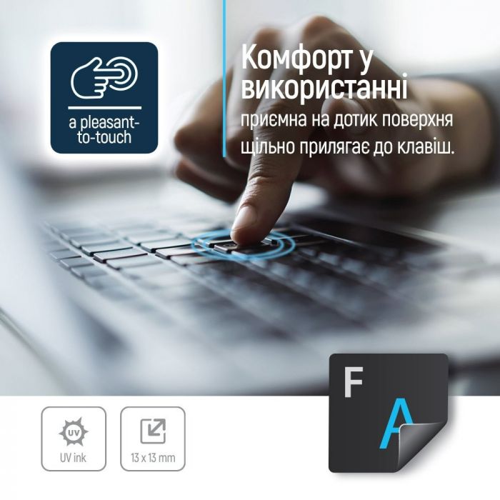 Наліпки на клавіатуру СolorWaу непрозора чорна, біло-синя (CW-BWBL)