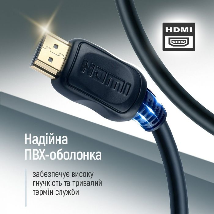 Кабель ColorWay HDMI - HDMI V 2.0 (M/M), 4K/60 Гц, 10 м, Black (CW-CBHD081-BK)