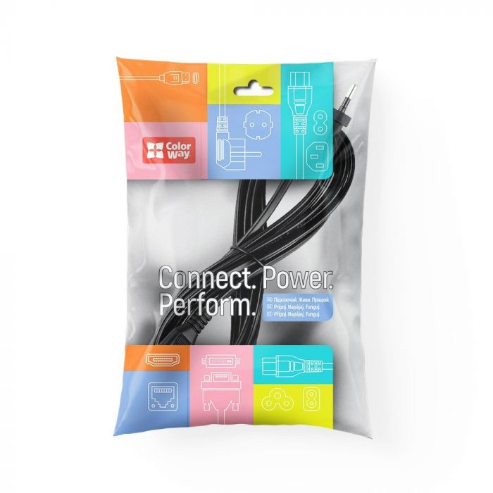 Кабель живлення ColorWay CEE7/16-C7, 3 м, Black (CW-CBP086-BK)