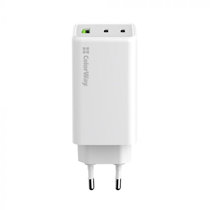 Мережевий зарядний пристрій ColorWay GaN Mini 100W PD Port PPS USB (USB-2C1A) White (CW-CHS061PD-WT)