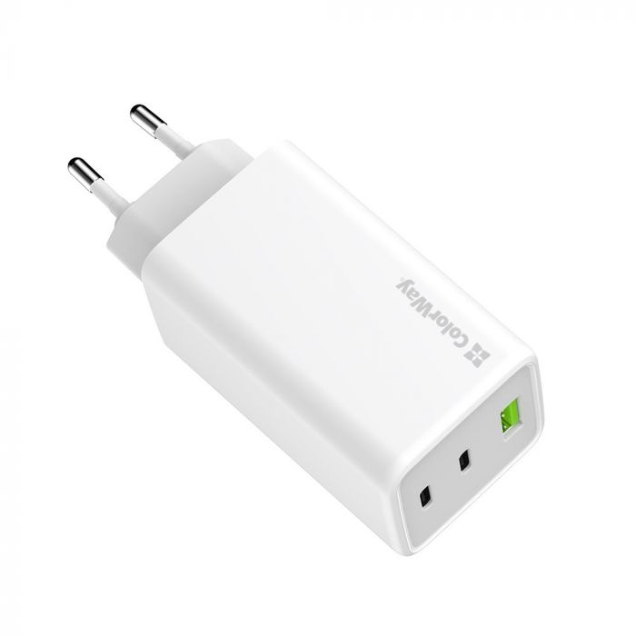 Мережевий зарядний пристрій ColorWay GaN Mini 100W PD Port PPS USB (USB-2C1A) White (CW-CHS061PD-WT)