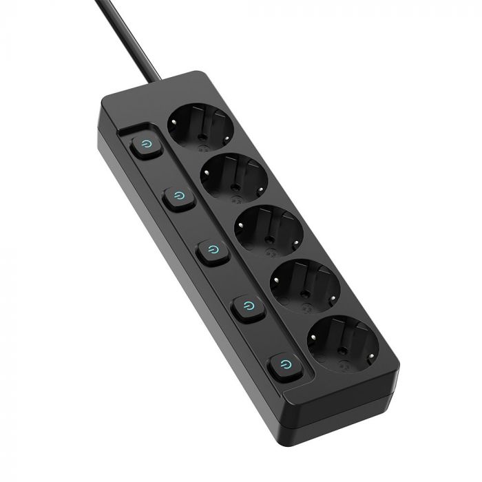 Фільтр живлення СolorWay (CW-PSEA55SBK) 5 розеток, 5м, Black