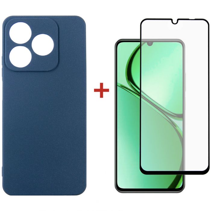 Чохол-накладка Dengos для Realme C63 Blue (DG-KM-104) + захисне скло